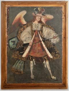 Large Cuzco School Painting of Archangel Michael - 3067748