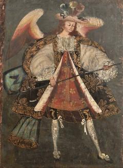 Large Cuzco School Painting of Archangel Michael - 3068328