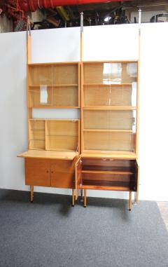 Large Czechoslovakian Modernist Oak and Walnut Freestanding Wall Unit by Jitona - 3019009