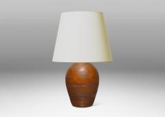 Large Danish Art Deco Table Lamp Evoking Wood - 3740905