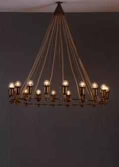 Large Danish brass chandelier with 18 lights - 2428866