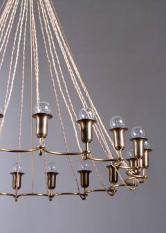 Large Danish brass chandelier with 18 lights - 2428868