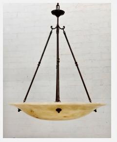 Large Deco Style Alabaster Chandelier or Plafonnier - 2138834