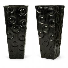 Large Decorative Black Ceramic Vases - 2383023