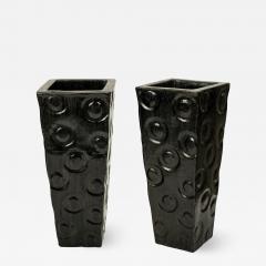Large Decorative Black Ceramic Vases - 2384837