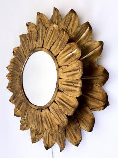 Large Decorative Mid Century Modern Sunflower Backlit Wall Mirror Germany 1960s - 4377597