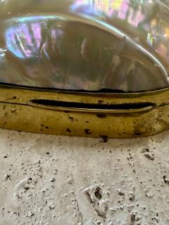 Large Decorative Mother of Pearl and Brass Lidded Box 1970s - 4707550