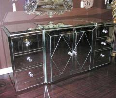 Large Diamond Front Mirrored Dresser - 3107781
