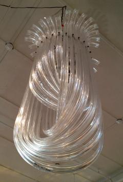 Large Dramatic Art Deco Style Lucite Chandelier - 98374