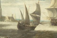 Large Dutch Marine Oil On Canvas Painting - 4145557