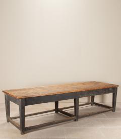 Large Early 20th Century English Farmhouse Pine Kitchen Table - 4238379