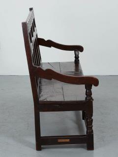 Large Early Panel Back Oak Settle - 2773867