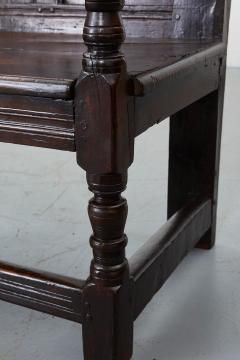 Large Early Panel Back Oak Settle - 2773870