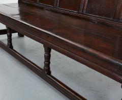 Large Early Panel Back Oak Settle - 2773875