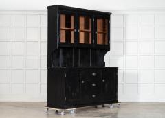 Large Ebonised 19thC English Pine Butlers Pantry Cabinet - 4345971