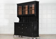 Large Ebonised 19thC English Pine Butlers Pantry Cabinet - 4345973