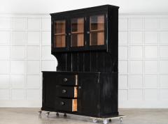 Large Ebonised 19thC English Pine Butlers Pantry Cabinet - 4345974