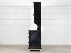 Large Ebonised 19thC English Pine Butlers Pantry Cabinet - 4345976