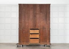 Large Ebonised 19thC English Pine Butlers Pantry Cabinet - 4345978