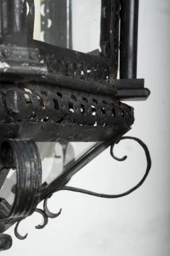 Large Ebonized Pierced Tole Lantern - 2848830