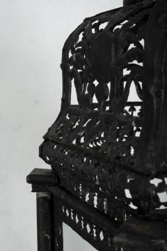 Large Ebonized Pierced Tole Lantern - 2848832