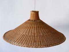 Large Elegant Mid Century Modern Wicker Pulley Pendant Lamp Scandinavia - 3450316
