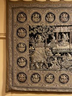 Large Embroidery Kingdom Of Siam 19th Century 3m35 1m85 - 4105322