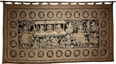 Large Embroidery Kingdom Of Siam 19th Century 3m35 1m85 - 4105349