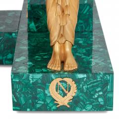 Large Empire style ormolu and malachite centre table - 3568801