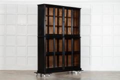 Large English 19thC Ebonised Mahogany Glazed Cabinet - 4237689