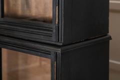 Large English 19thC Ebonised Mahogany Glazed Cabinet - 4237695