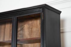Large English 19thC Ebonised Mahogany Glazed Cabinet - 4237696