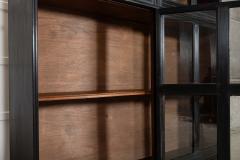 Large English 19thC Ebonised Mahogany Glazed Cabinet - 4237698