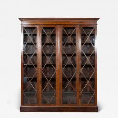 Large English 19thC Mahogany Astral Glazed Bookcase Display Cabinet - 3202244