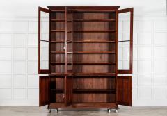 Large English 19thC Mahogany Glazed Bookcase - 4484583