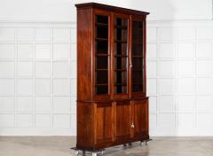 Large English 19thC Mahogany Glazed Bookcase - 4484584