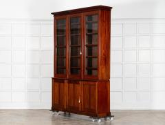 Large English 19thC Mahogany Glazed Bookcase - 4484586