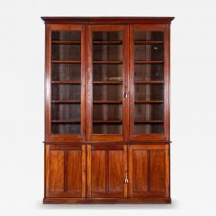 Large English 19thC Mahogany Glazed Bookcase - 4484695