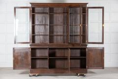 Large English 19thC Oak Glazed Bookcase - 2723124