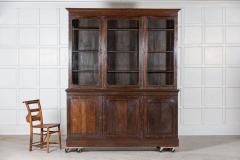 Large English 19thC Oak Glazed Bookcase - 2723126