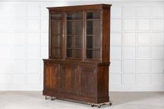 Large English 19thC Oak Glazed Bookcase - 2723127