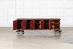 Large English 19thC Painted Pine Locker Cabinet Bench - 4427155