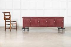 Large English 19thC Painted Pine Locker Cabinet Bench - 4427157