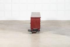 Large English 19thC Painted Pine Locker Cabinet Bench - 4427161