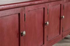 Large English 19thC Painted Pine Locker Cabinet Bench - 4427162