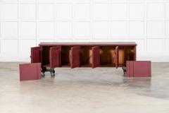 Large English 19thC Painted Pine Locker Cabinet Bench - 4427163