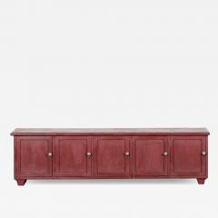 Large English 19thC Painted Pine Locker Cabinet Bench - 4427463