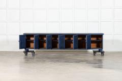 Large English 19thC Painted Pine Locker Cabinet Bench - 4427180