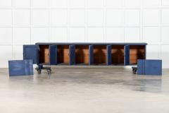 Large English 19thC Painted Pine Locker Cabinet Bench - 4427181