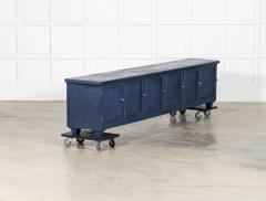 Large English 19thC Painted Pine Locker Cabinet Bench - 4427182